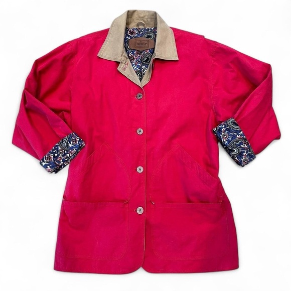 Woolrich Women’s Vintage Red Chore Coat Barn Jacket Size Medium - Picture 1 of 12